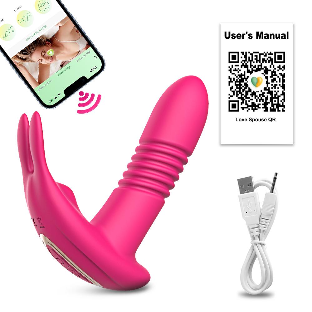 App Control Bluetooth vibrátor pro ženy Nositelný stimulátor klitorisu Teleskopické dildo Bod G Sexuální hračka pro ženy s masturbátorem