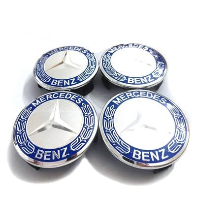 For Mercedes Benz 4pcs 75mm Mercedes Benz Wheel Center Covers for Mercedes Benz B/C/E/S Class A Class C200L GLC GLK CLA W126 Aut