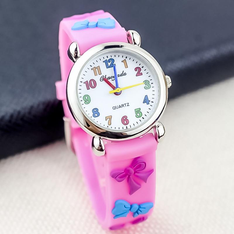 Cute Cartoon 3D Bowknot Children Watch Kids Student Watches