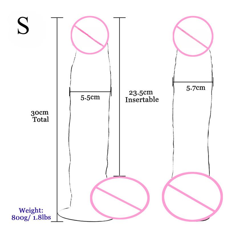 Realistischer Dildo Übergroßer superdicker Simulationsdildo Saugnapf Manueller superlanger Dildo Sexspielzeug für Erwachsene