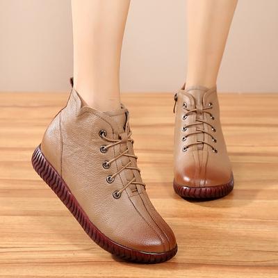 Flat Shoes Women Boots Ankle Boots Winter Plush Women Shoes  New Fashionable Thick Bottom Round Toe Side Zipper Oxford Shoes