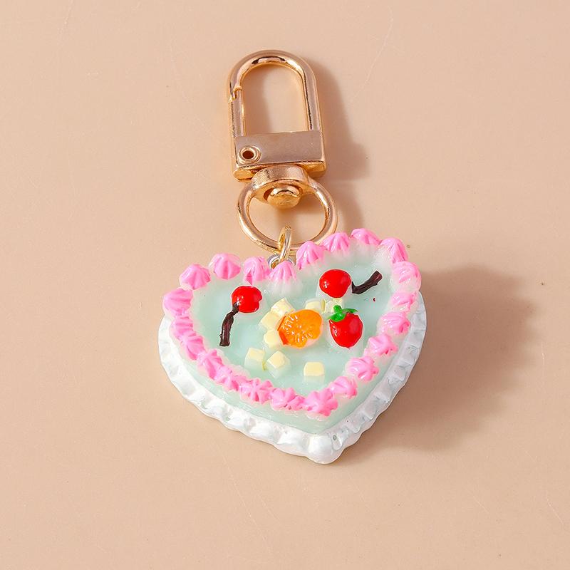 Cute Resin Ice Cream Keychain Simulated Food Key Ring Pendant for Women Girls Handbag Decor DIY Handmade Jewelry Gift