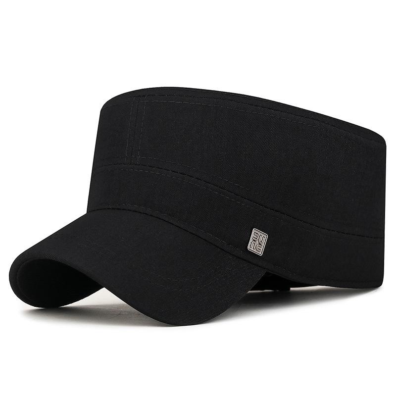 Spring Autumn Outdoor Flat Top Cap Middle-Aged and Elderly Sun Hat Solid Color Cap