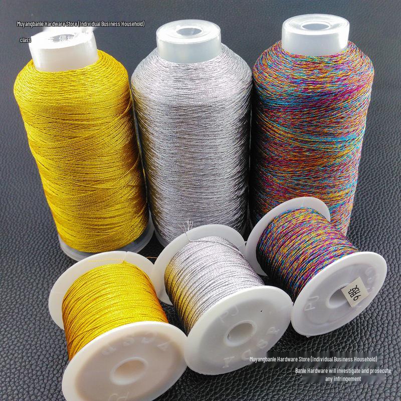 DIY Iridescent Gold & Silver Thread Core Yarn for Handmade Tassels, Bracelets, Necklaces, and Macrame.