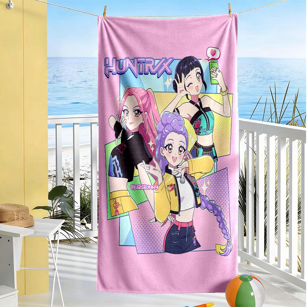 Beautiful Witch Hunter Team Beach Towel Quick-Dry Soft Microfiber Comfortable Lightweight