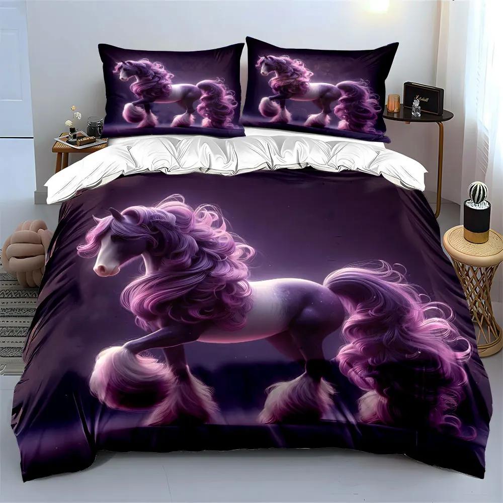 "Fantasy Horse Art Decor Set" Soft Comfortable Duvet Cover Bedding Set Included 1*Duvet Cover & 2*Pillowcases, gift