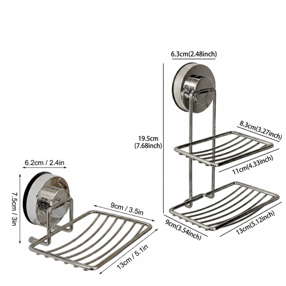 Heavy Duty Soap Tray Stainless Steel Bathroom Soap Dish Neat Storage Sponge Holder Shower Room