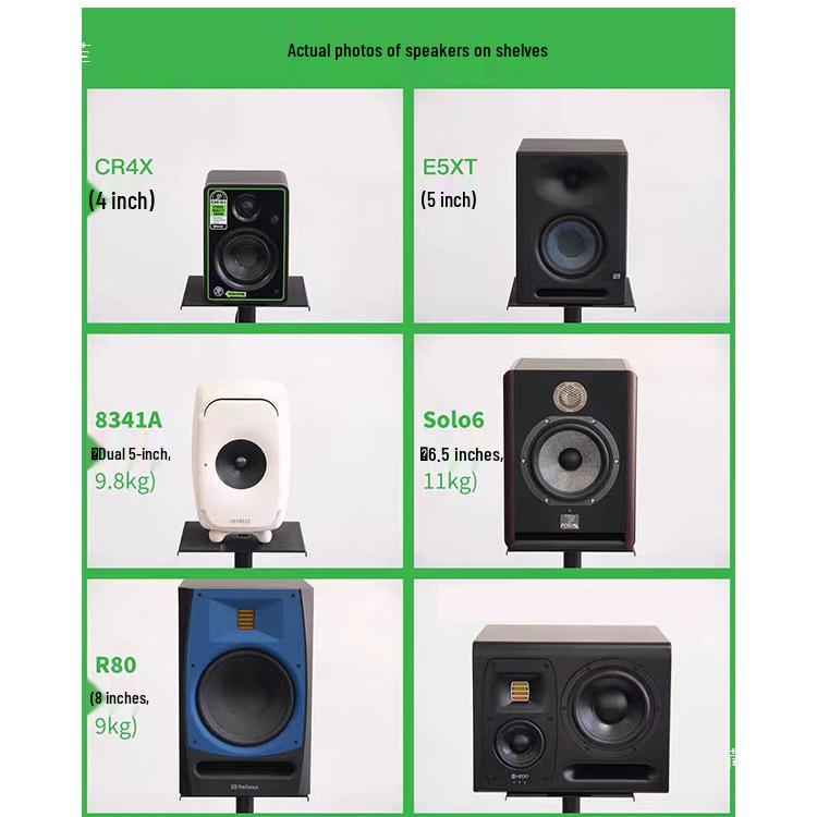 Studio Monitor Speaker Stand - Adjustable Tripod for 4"-8" Speakers