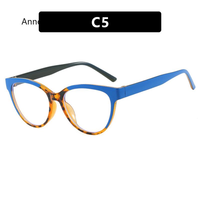 New Women Glasses Frame Cat Eye Flat Mirror Fashion Eyeframe Retro Anti Blue Light Trendy Man Decorative Glasses Plain Eyewear