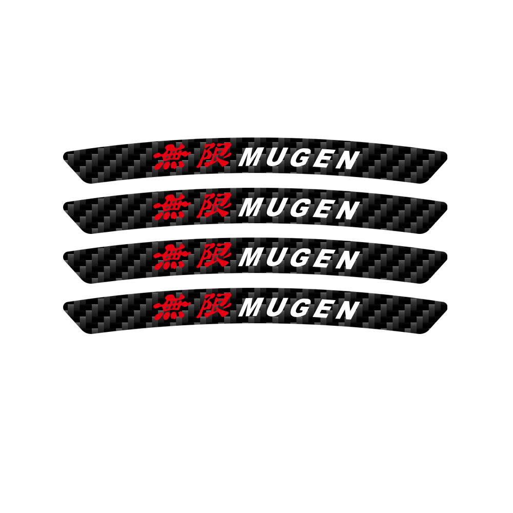 

4pcs Carbon Fibre Car Wheels Rims Decor Decals Stickers For Honda Civic Fit Accord City Vezel CR-V S660 Auto Wheel Accessories