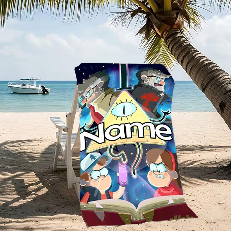 Customizable personalized beach towels Gravity Falls themed designs.Suitable for the beach, yoga, sports;ideal as beach accessories