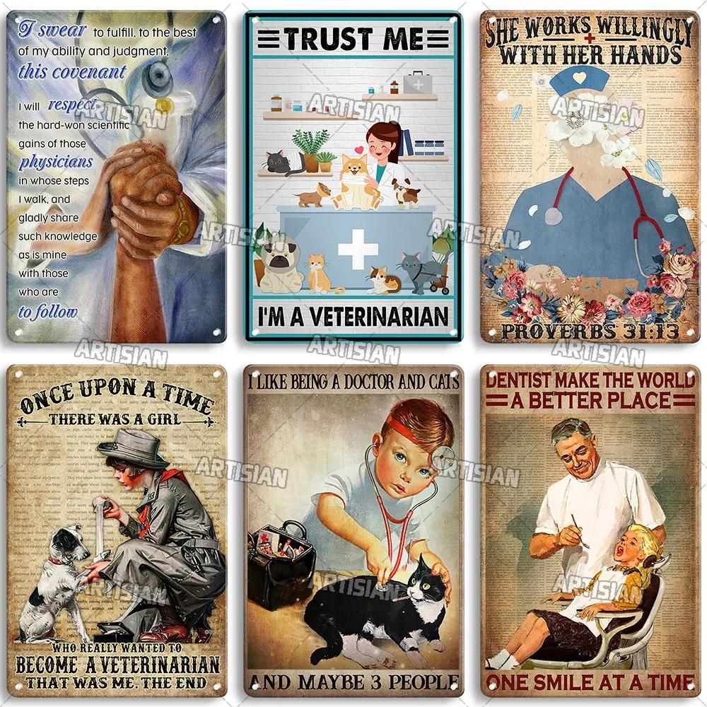 ARTISIAN Weathered Doctor Metal Poster Vintage Metal Tin Sign Man Cave Garage Wall Decorative Home Metal Plaque Art Metal Sign