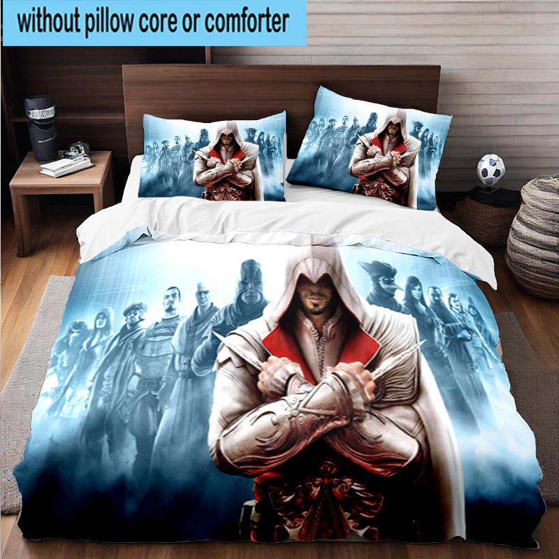 1PC Assass Warrior 3pcs Bedding,Including 1pc Duvet Cover And 2pcs Pillowcases Perfect for Christmas,Ideal for Bedroom, Dormitory