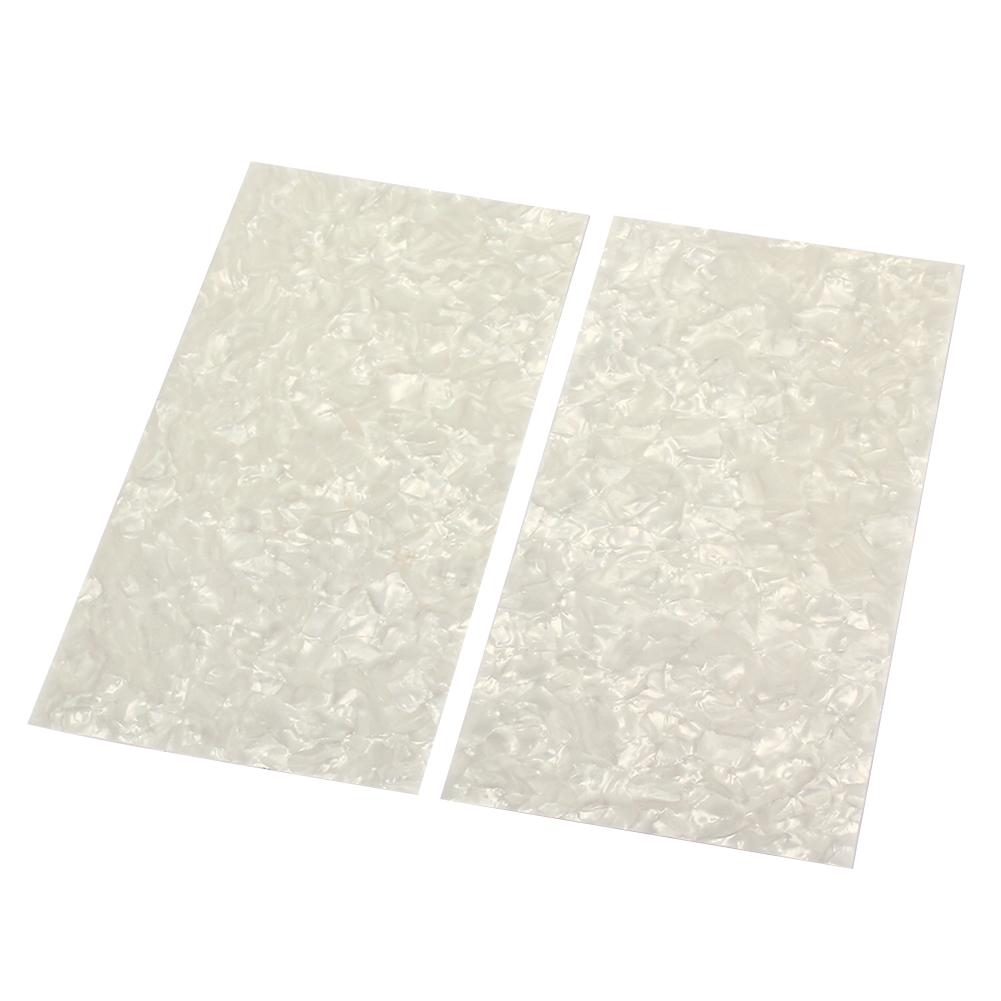 2pcs White Pearl Celluloid Guitar Head Veneers Shell Sheets Guitar Parts