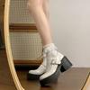 Fashion Ladies Pumps Japanese Style Lolita Chunky Heels Gothic Block Heel Platform Round Toe with Medium Mary Jane Women's Shoes Korean