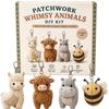 Vorgeschnittene Stoff-Patchwork-Tier-Sets Katze Hund Zwerg Handgemachte Schlüsselanhänger-Sets Schlüsselanhänger Basteln