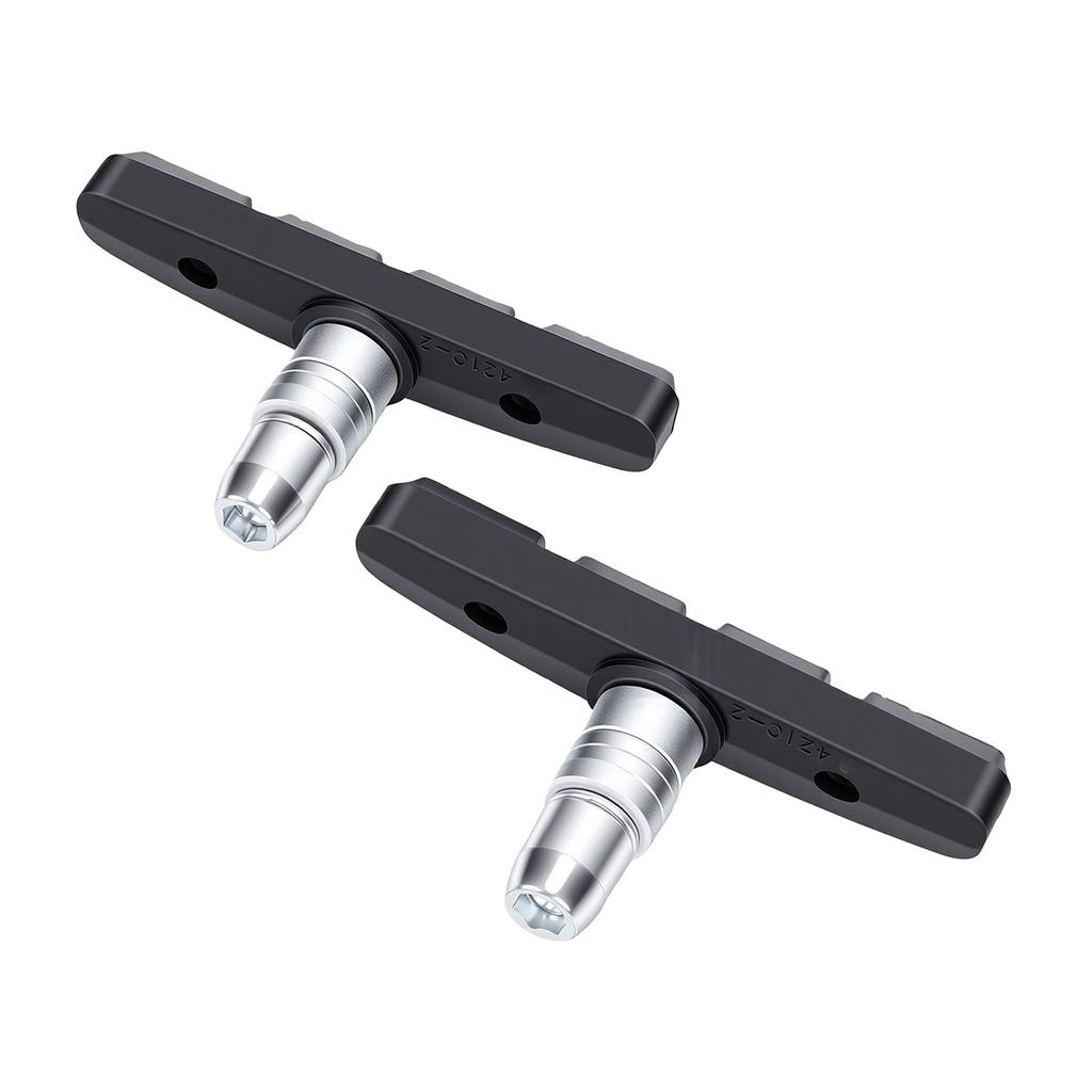 2PCS Bike Brake Pads Rubber 70mm Mountain Bike V Brake Blocks Shoes with Wrench for Cycling Maintenance Black