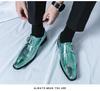 Silver Demon Color-Changing Pointed Toe Chelsea Leather Shoes for Men - Trendy, Casual, Nightclub-Ready Hairstylist Footwear.