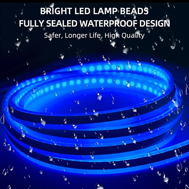 Dynamic Car LED Hood Light 12V Daytime Running Light Start-scan Engine Guide Light Waterproof Decorative Ambient Light Strip
