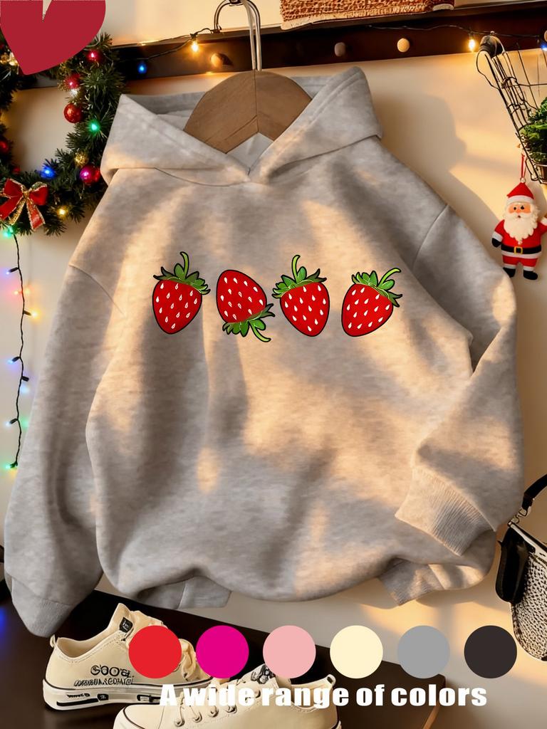 Hooded Sweatshirt for Girls Featuring a Cartoon Design, Perfect for Casual Sportswear During The Fall And Winter Seasons