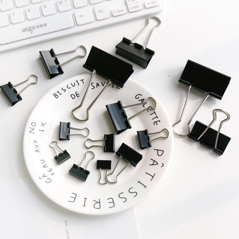 12 Pcs Binder Clips Foldback Clips 25mm/32mm/41mm/51mm Foldback Clamps Money Paper Clamps Writing Paper Clips for School