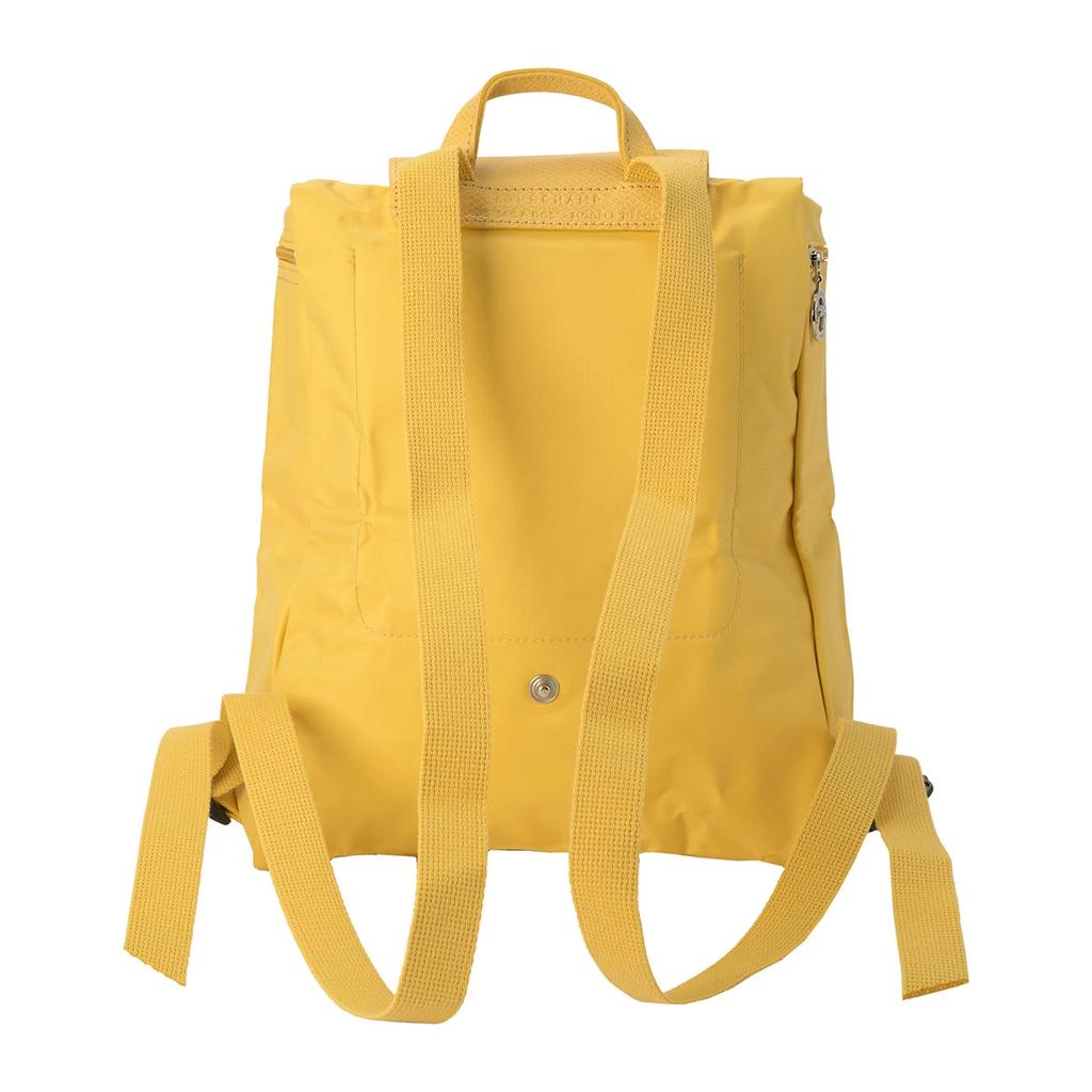 Longchamp Le Pliage Snap Besticktes Logo Reißverschluss Leinwand Mit Leder Rucksack Damenrucksack Weizen-Gelb 1699919A81