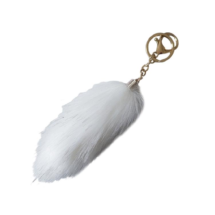 

Foxes Furs Tail Tassels Keychain Purse Bag Pendant Car Keyring for Girls Women 1 белый