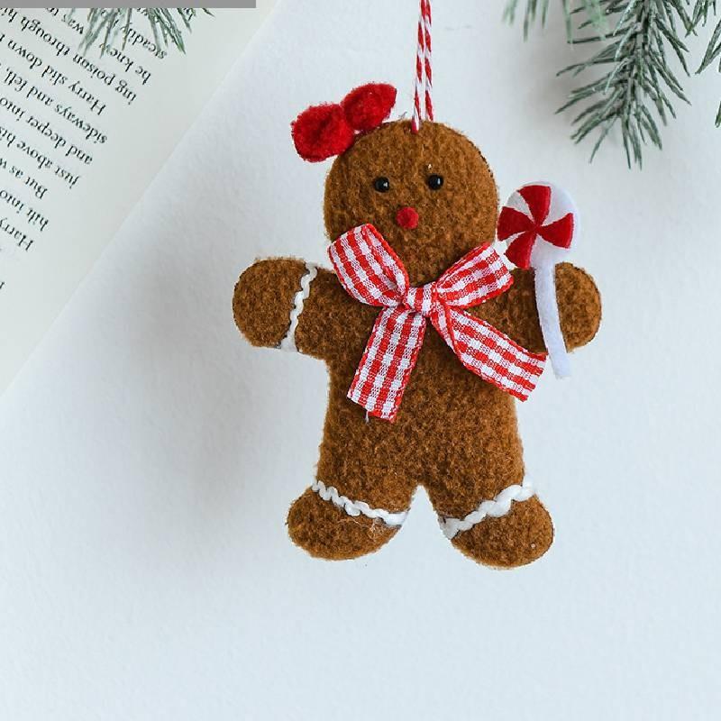 Man Gingerbread Christmas Pendant Necktie Bowknot Xmas Decoration Prop Festival