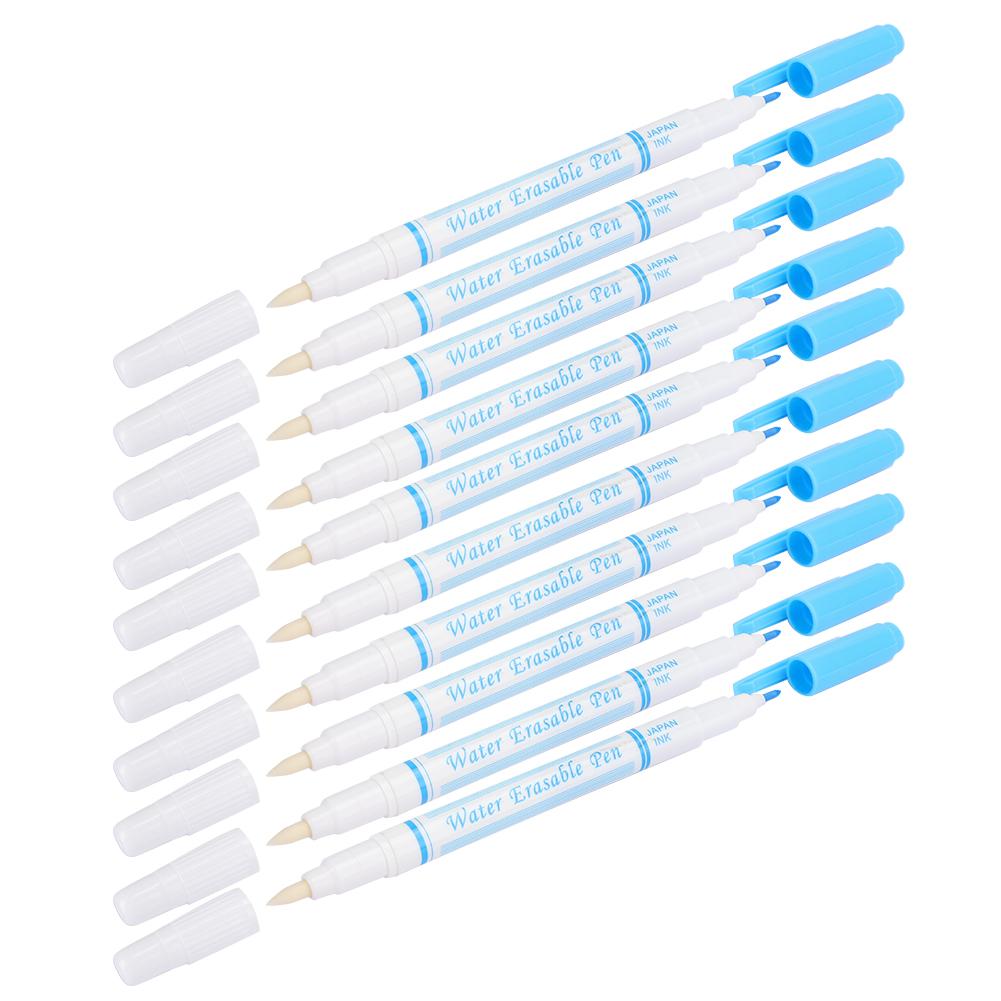 10pcs Double Head Water Erasable Pen Fabric Marker Tailoring Tool AccessoriesBlue