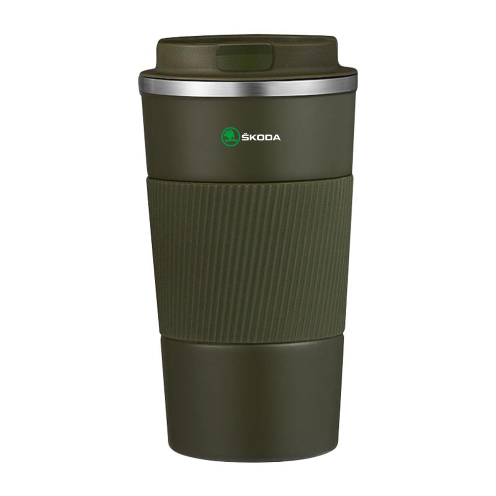 Car Thermos Cup Coffee Mug Stainless Steel Coffee Thermos Mug Badge For Skoda S VII Yeti Kamiq Kodiaq Karoq Octavia Fabia Rapid