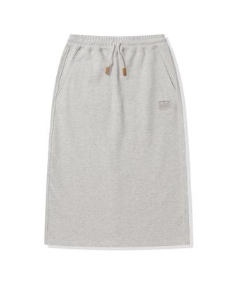 Code Graphy (Women) Square Logo Damaged Sweat Skirt_Oatmeal
