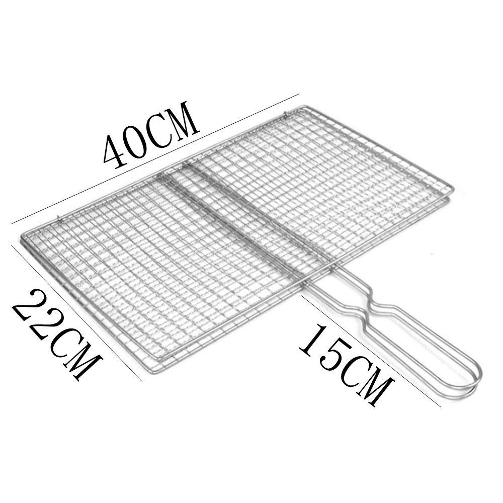 New Iron Barbecue Net Silvery Barbecue Vegetable Clip Iron Mesh Clamp Barbecue