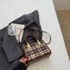 Korean Foreign Style Handbag Women's 2025 New Fashion Plaid Small Square Bag High Value Single Shoulder Messenger Bag Women