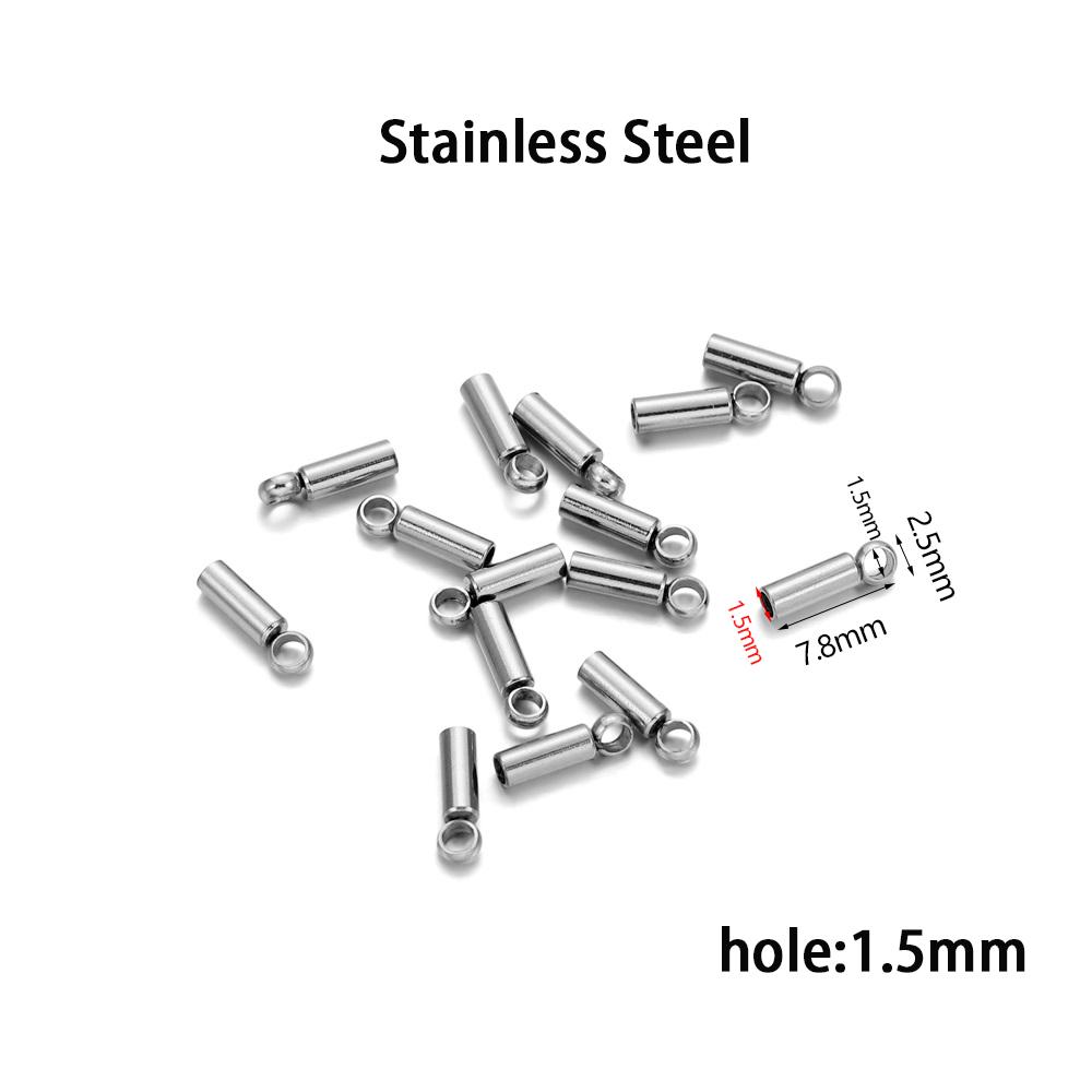 10pcs/lot Stainless Steel End Tip Cap Fit 2-10mm Tassel Leather Cord End Crimp Caps For DIY Jewelry Making Bracelet Accessories