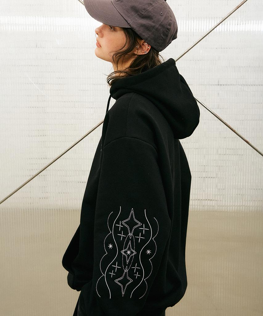 Starlight Embroidered Hoodie Black