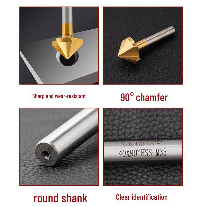 Single Flute Straight Shank 90-Degree Chamfer Drill Bit