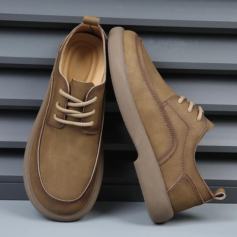 Mode Echtes Leder Schuhe Herren Schnürschuhe Oxfords 2024 Kuh Lässig Business Weich Schwarz Braun Hohe Qualität Frühling Herbst Herrenschuhe