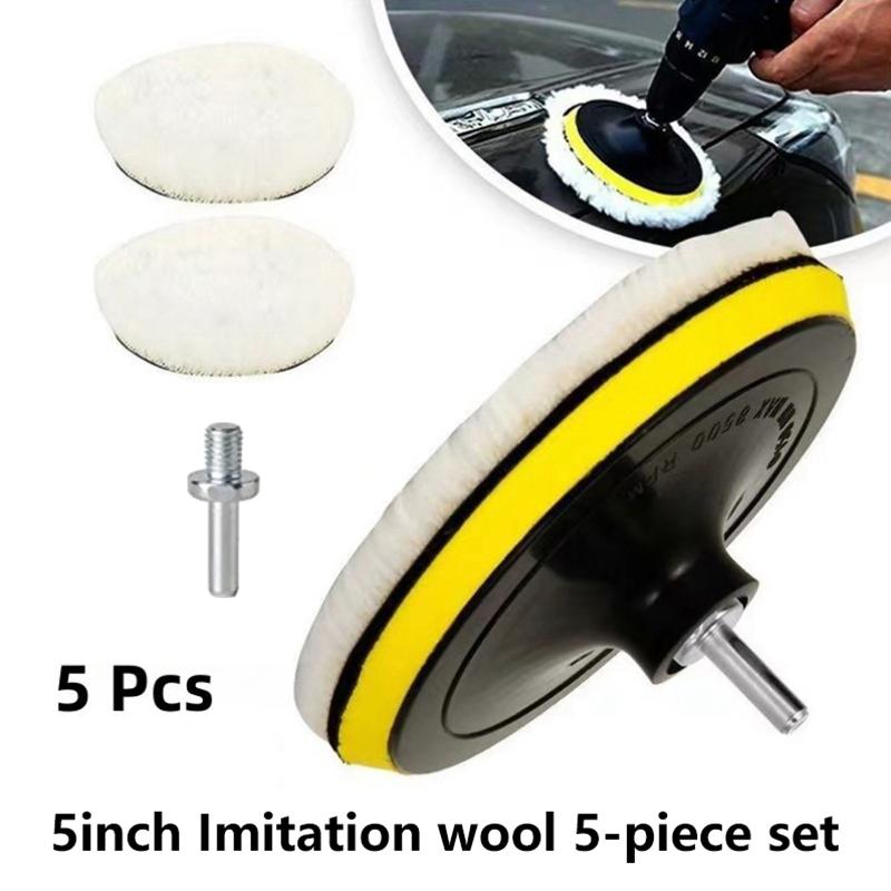 5 ks 3/4/5 palcová lešticí sada Lešticí podložka na auto Vosková houba Disk Vlněná kola Autolakovna Lešticí polštářky Auto Gadget
