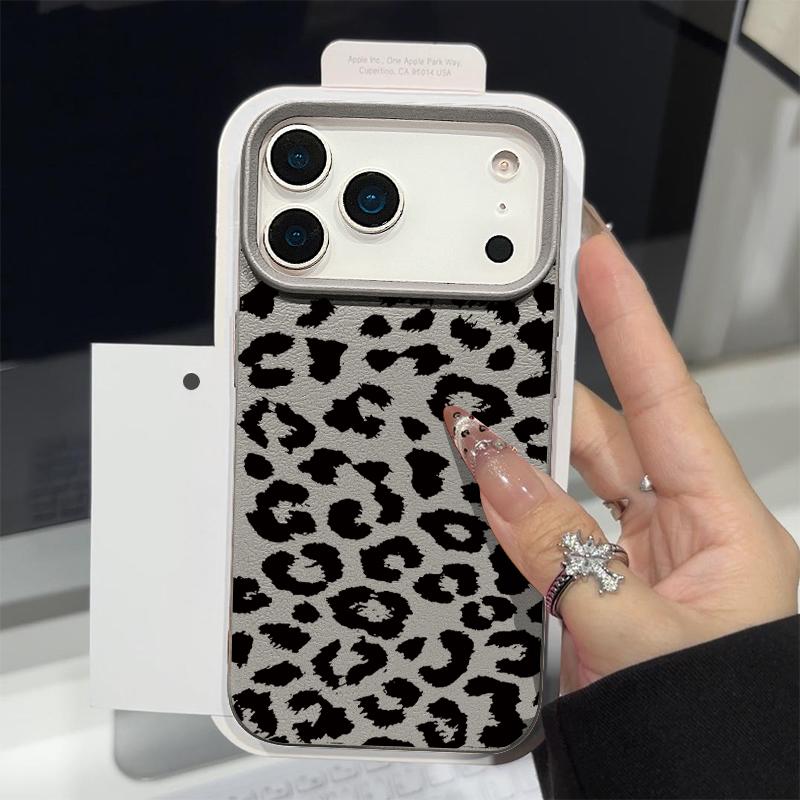 Leopard Patterned Phone Case For iPhone 17e 17 Pro Max 16 15 14 13 Pro Max 16e 11 Shockproof Soft TPU Leather Texture Back Cover