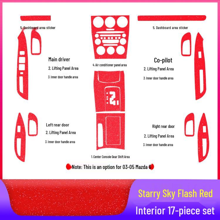 Mazda 6 Mittkonsol Växelspak Film: Dekorationsstickers för interiör (2003-2015)