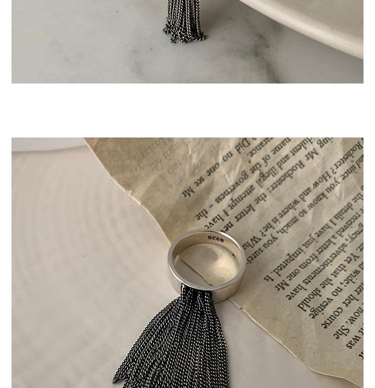 Retro Korean Style Distressed Tassel Ring - Women's Fashion Versatile Open Ring