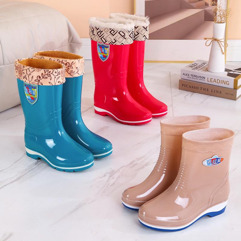 2025 new waterproof high rain boots for women, non-slip and wear-resistant adult water shoes for women