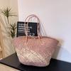 Handgemaakte Dames Handtassen grote Geweven Dames Schoudertas Zomer Riet Strandtassen Shopper Manden Boheemse Rotan Tote Bag