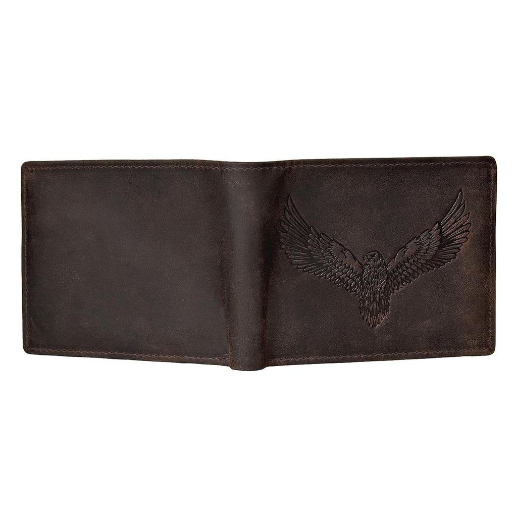 Zeus Vintage-Geldbörse aus braunem Leder für Herren mit 6 Kartenfächern