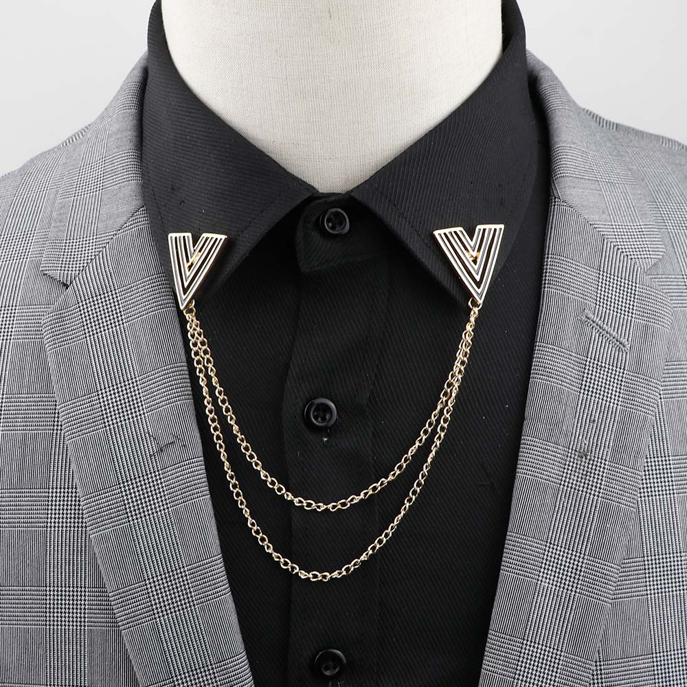 

Man Chain Lapel Pin Suit Shirt Collar Tassel Star Glasses Wing Brooch Badge Retro Pins Wedding Party Dance Neckware Accessories