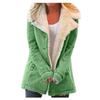 Cappotto Mezza Lunghezza con Cappuccio in Misto Tessuto da Donna Giubbotti di Peluche Colore Unito Popolare Autunno Inverno Abbigliamento da Donna