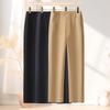 Women's Elastic Waist Straight-Leg Baguette Pants - Spring 2025 Slimming Cotton Stretch Cigarette Pants