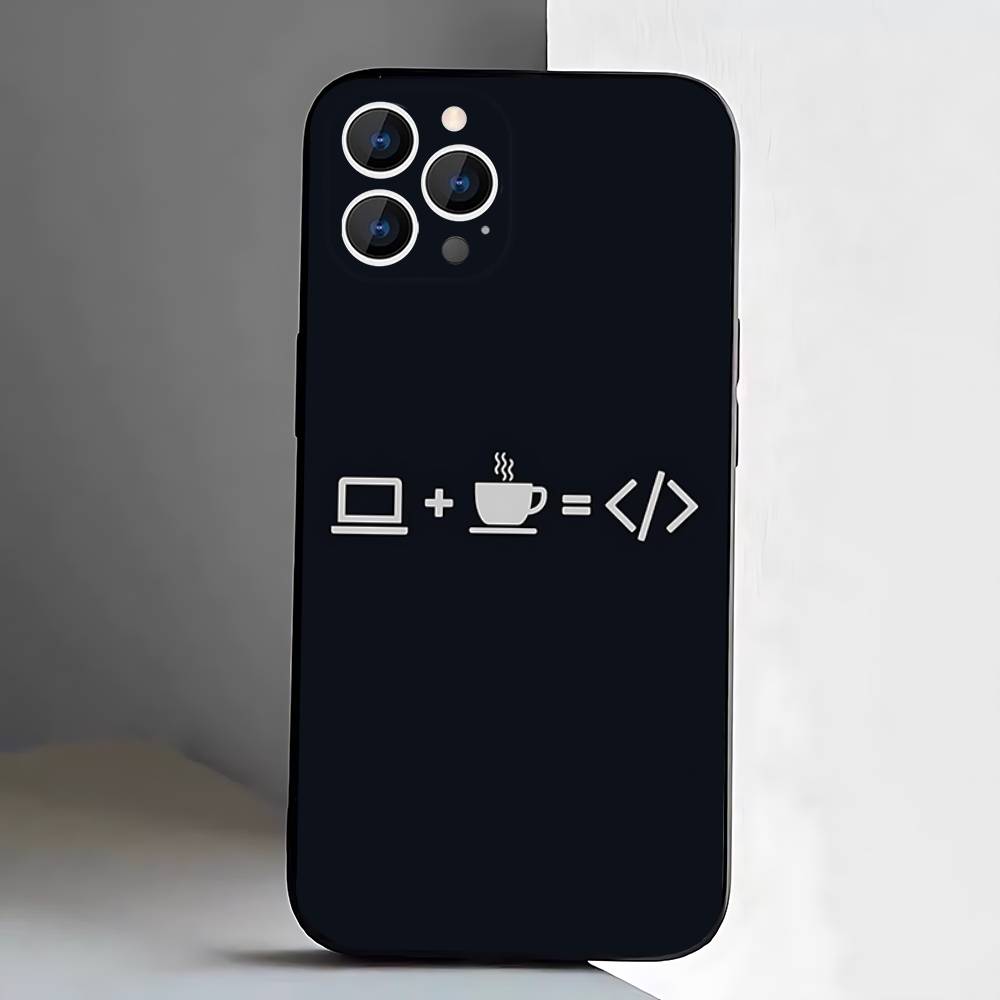 Programming Languages Java Phone Case For iPhone 17,16,15,14,13,12,11,Pro,XS,Max,XR,Plus,E,SE4,Mini Black Soft Cover