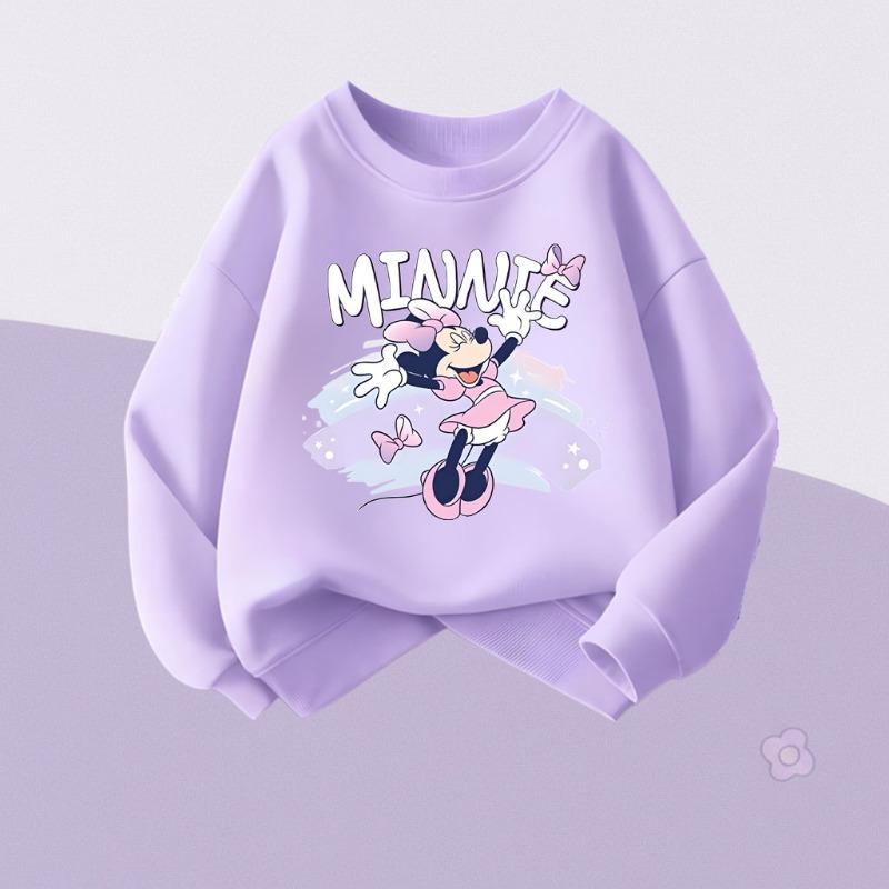 2026 Autumn New Girls Casual Sweatshirts Kids O Neck Hoodies Cartoon Print Children's Long Sleeve Tops Breathable Sport Clothes