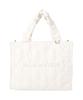 Gathered Handle Ribbon Quilted Tote Size 08001147000 2-Way Bag, Ivory, F, Handbag,